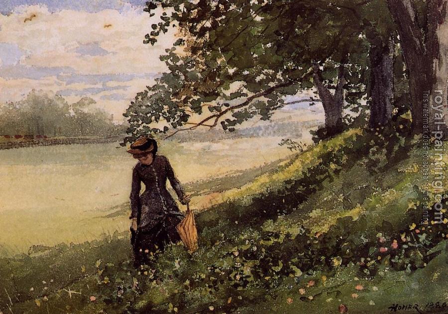 Winslow Homer : Young Woman with a Parasol